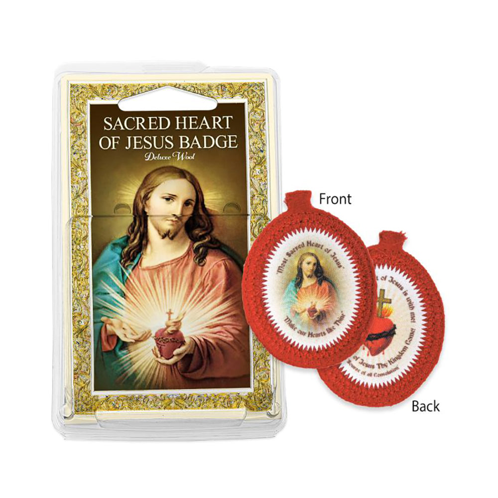 Genuine Wool Sacred Heart of Jesus Badge