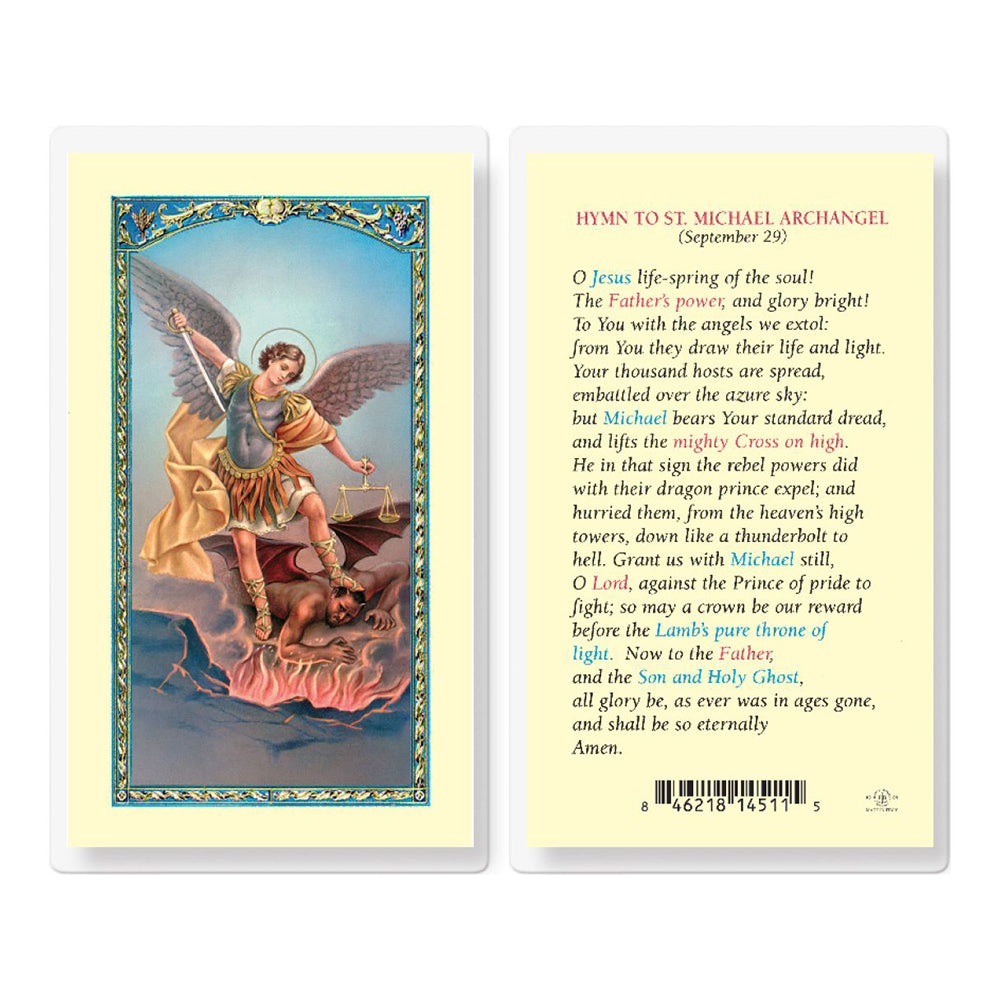 Hymn To St. Michael Archangel Prayer Card