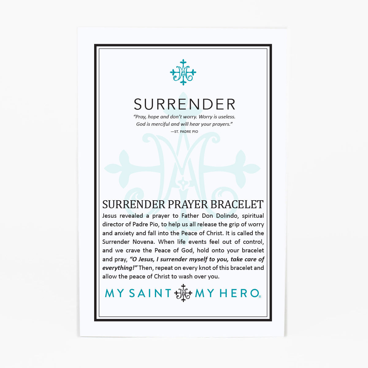 Black Surrender Prayer Bracelet