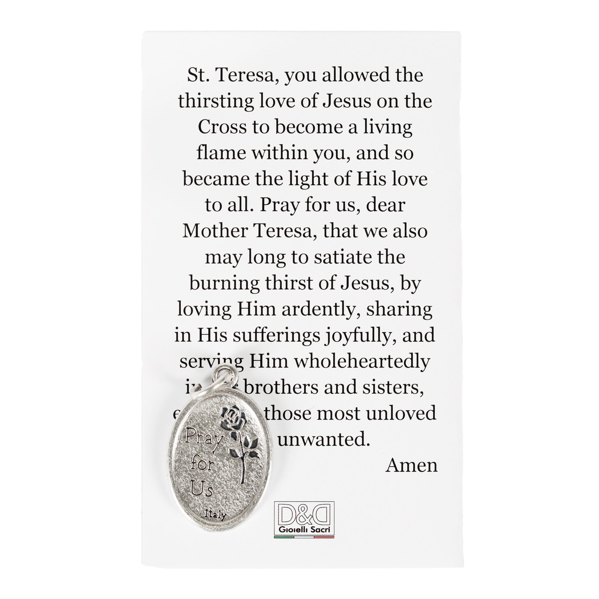 St. Mother Teresa Medal and Prayer Card