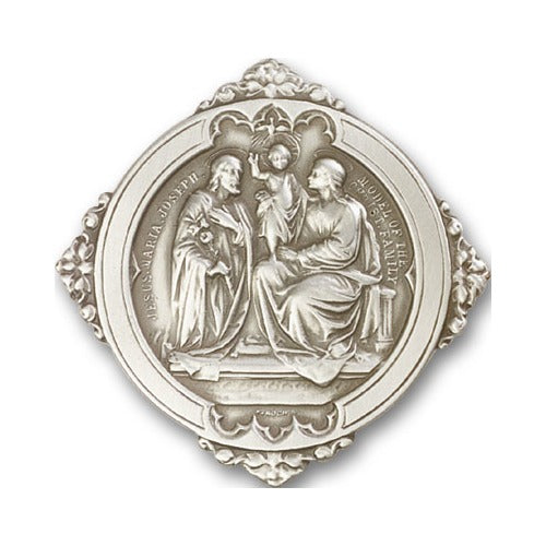 Antique Silver Holy Family Visor Clip