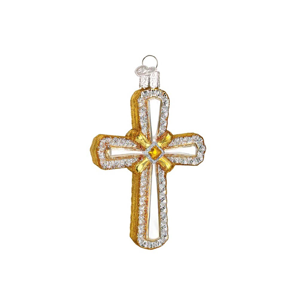 Holy Cross Blown Glass Ornament