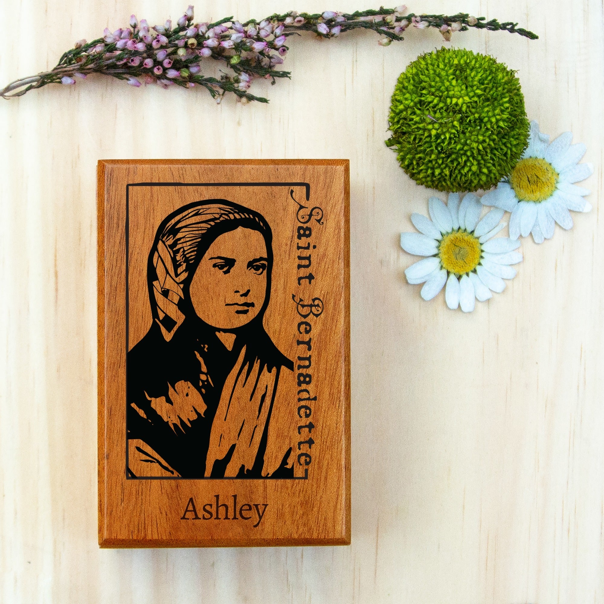 Personalized St. Bernadette Keepsake Box
