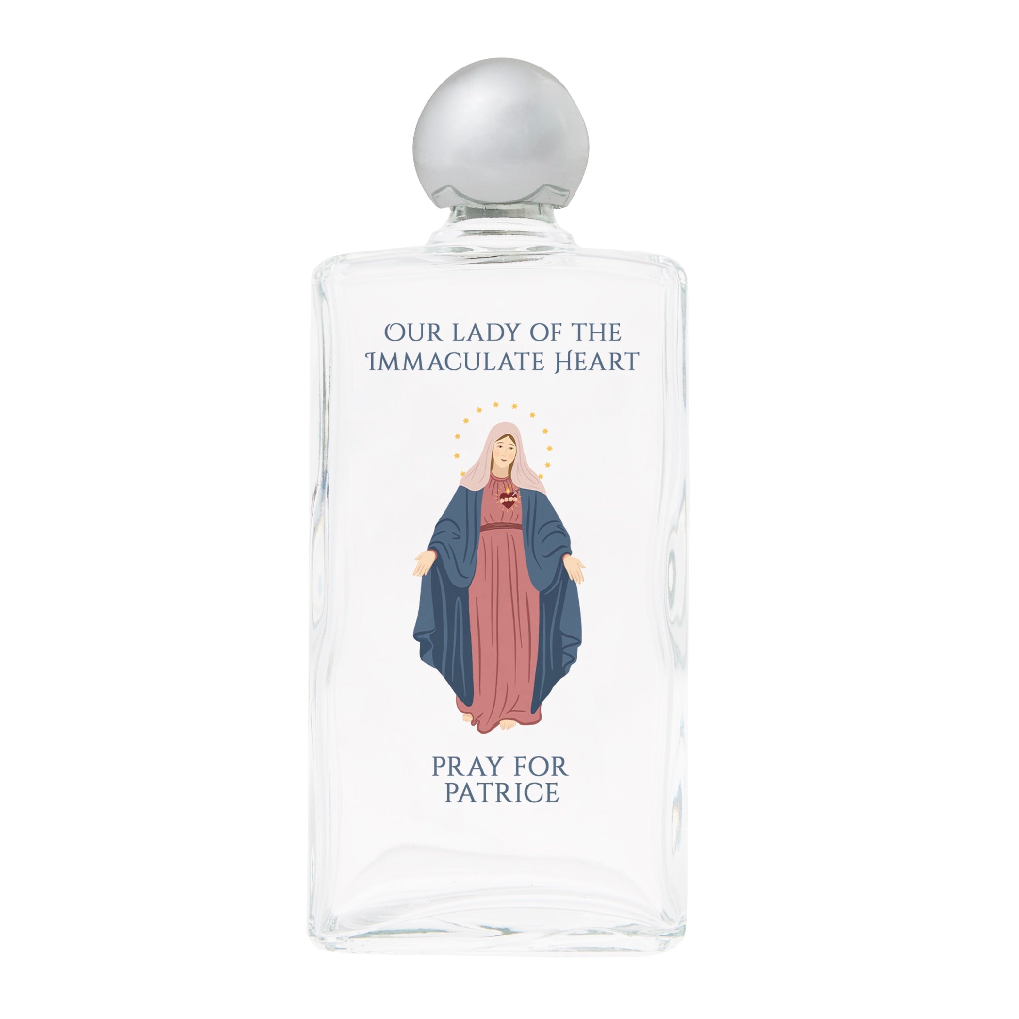 Personalized Immaculate Heart Holy Water Bottle