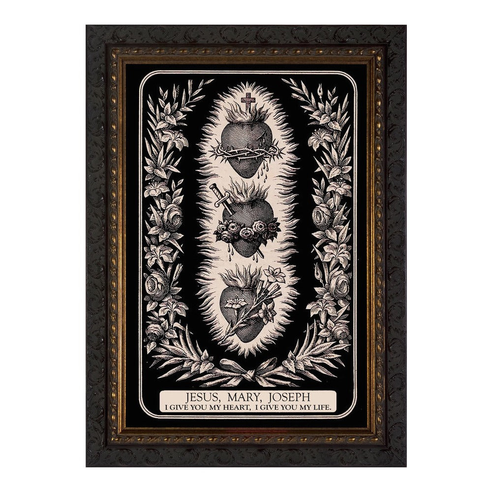 Three Hearts Holy Family Framed Print
