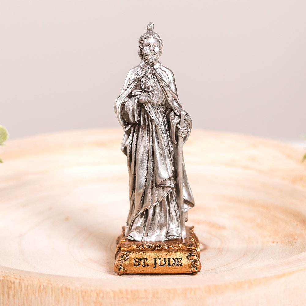 Pewter St. Jude Figurine - 4 "