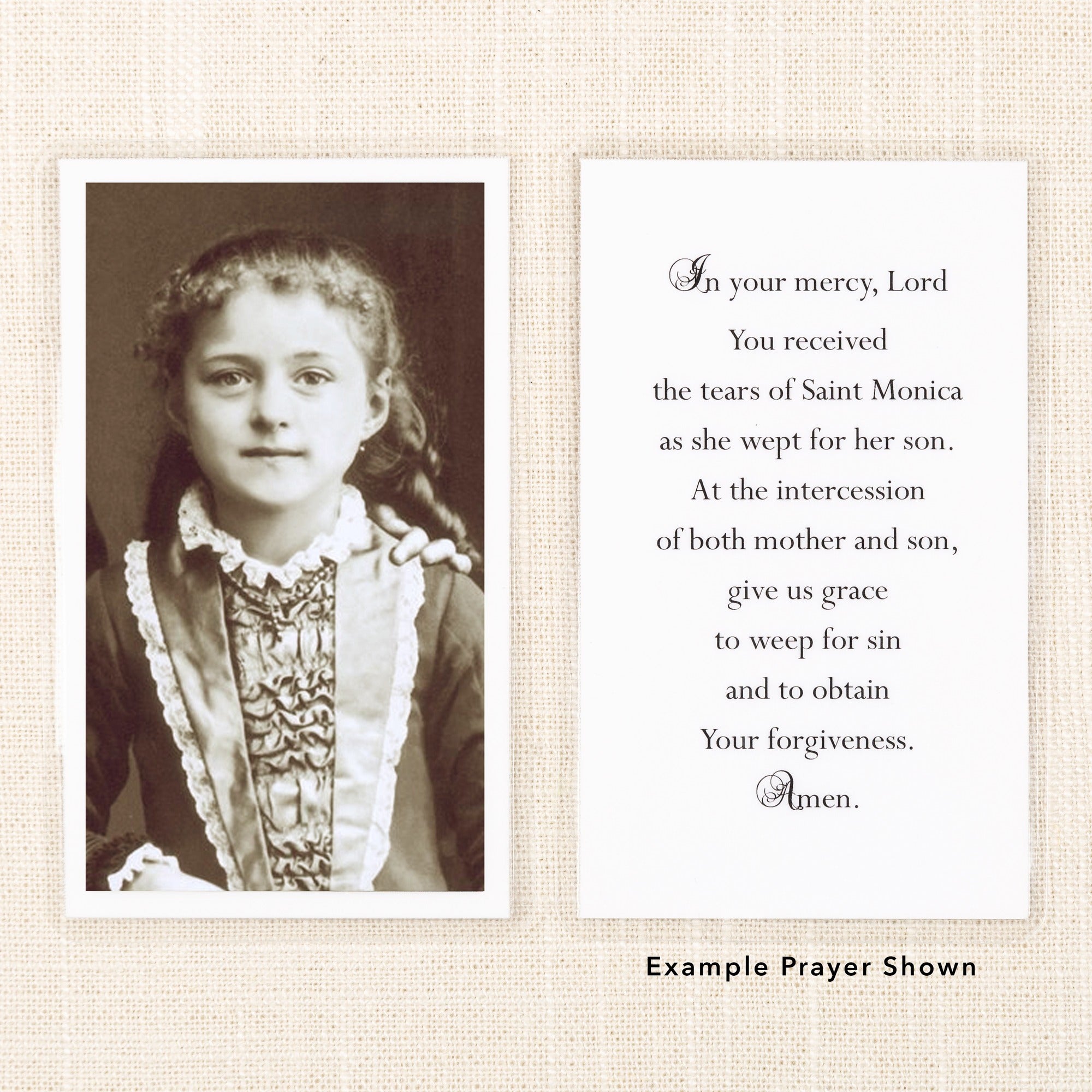 Young Therese of Lisieux Personalized Prayer Card