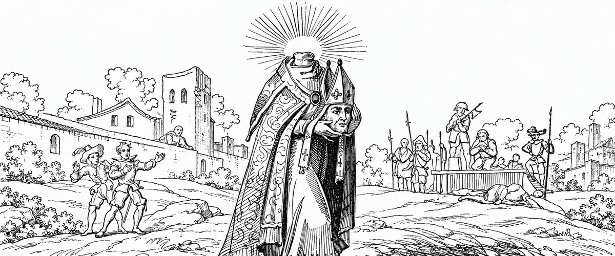 Which saint gave a homily AFTER he was beheaded?