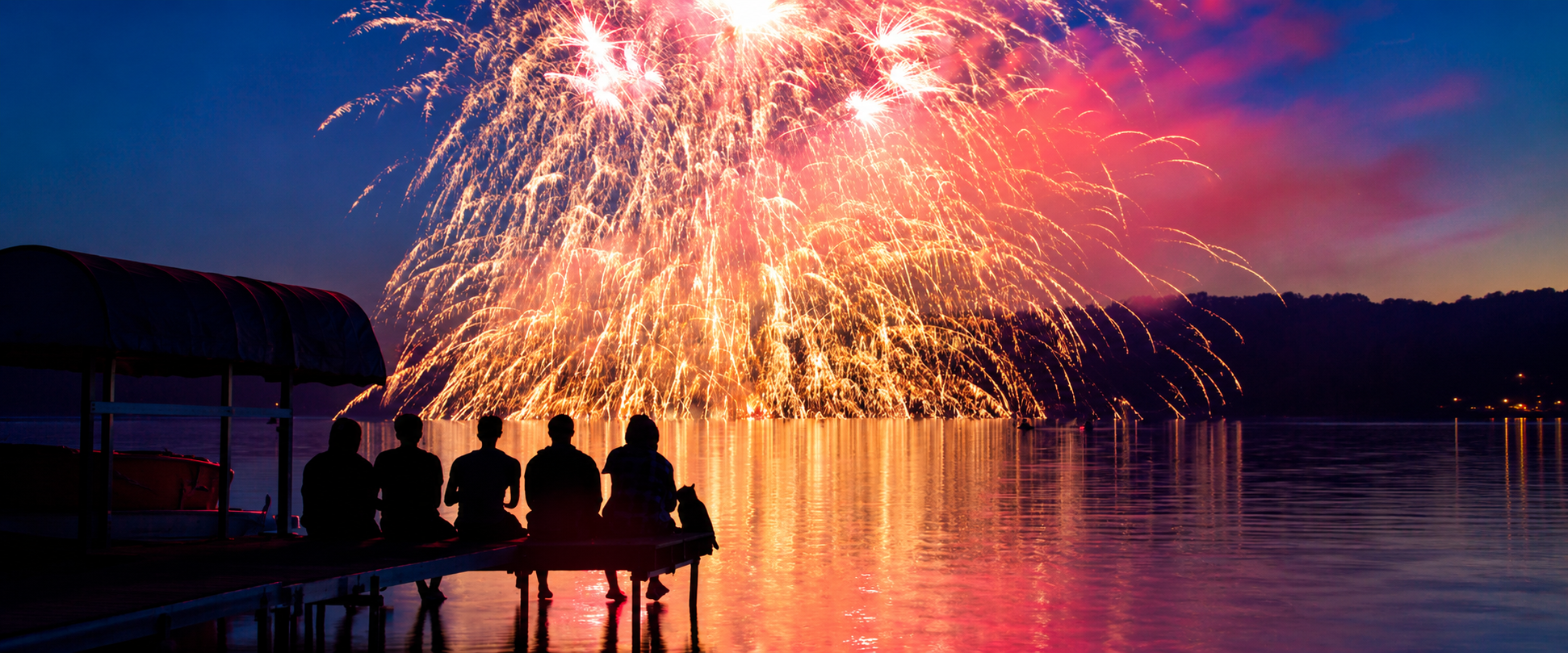 Fireworks on dock