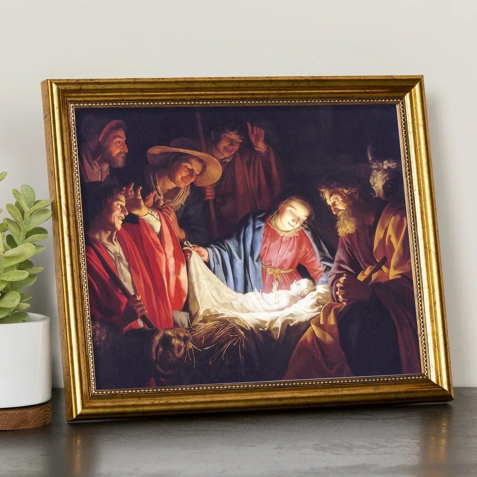 Beautiful framed image of Adoration of the Shepherds