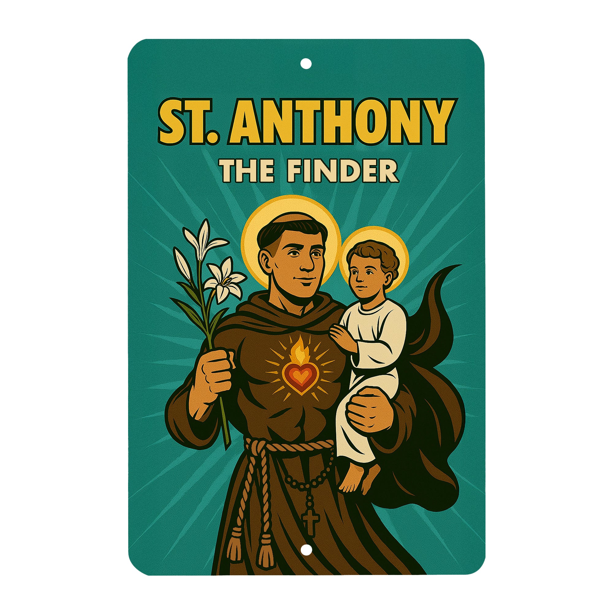 St. Anthony Superhero Tin Sign