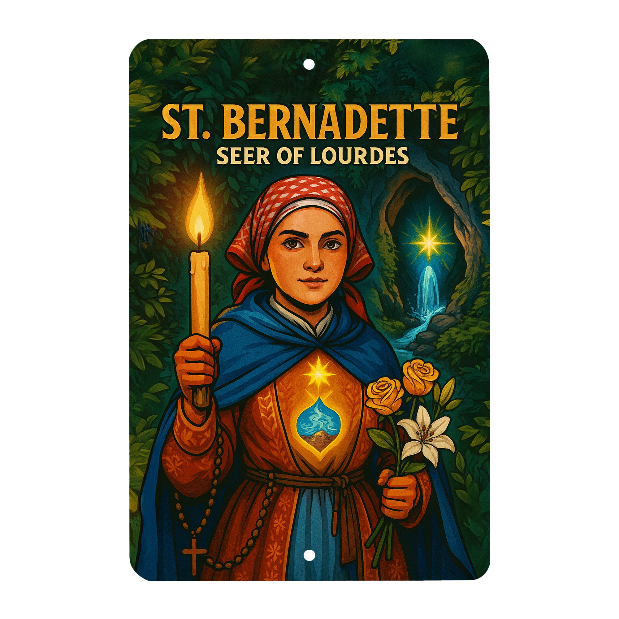 St. Bernadette Superhero Tin Sign