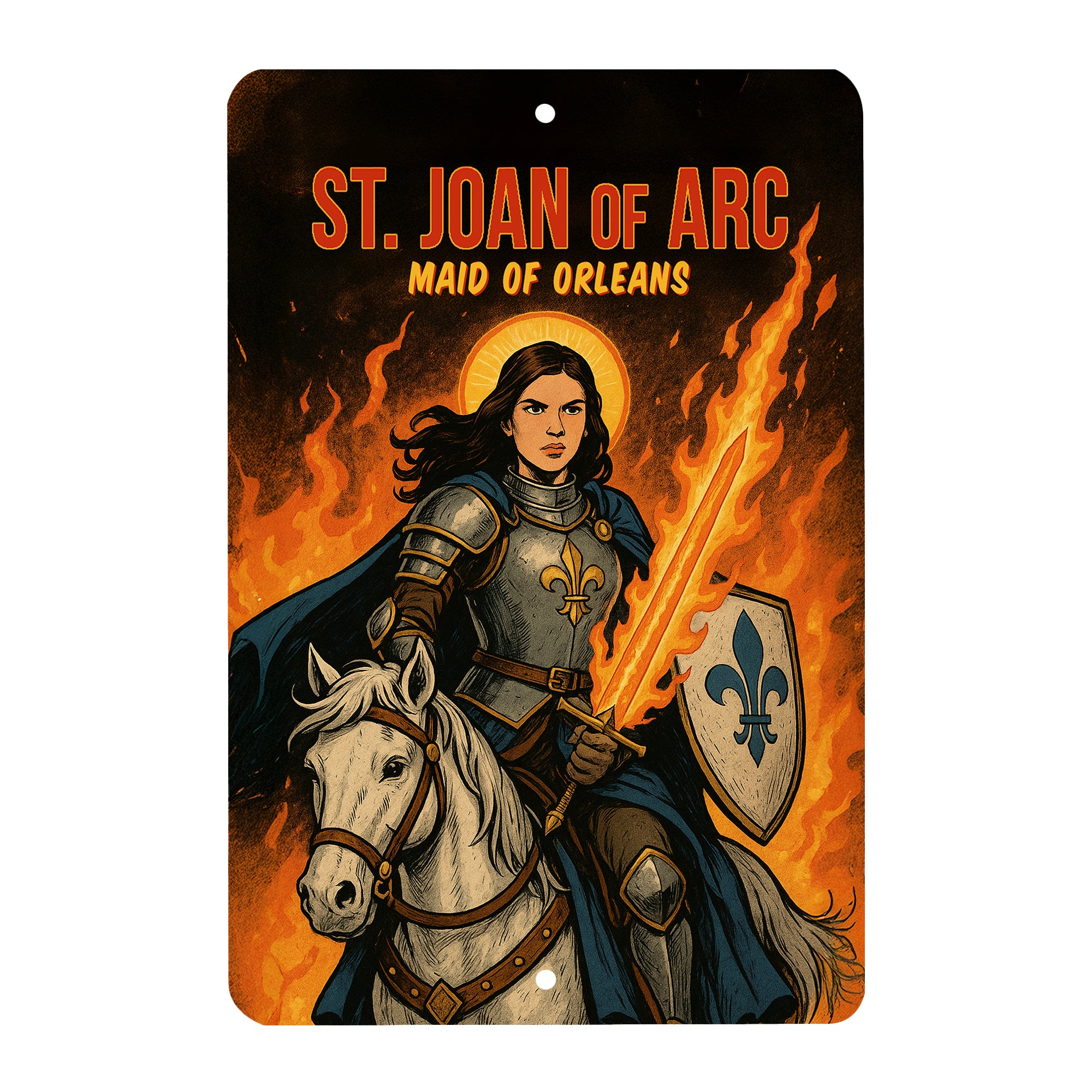 St. Joan of Arc Superhero Tin Sign