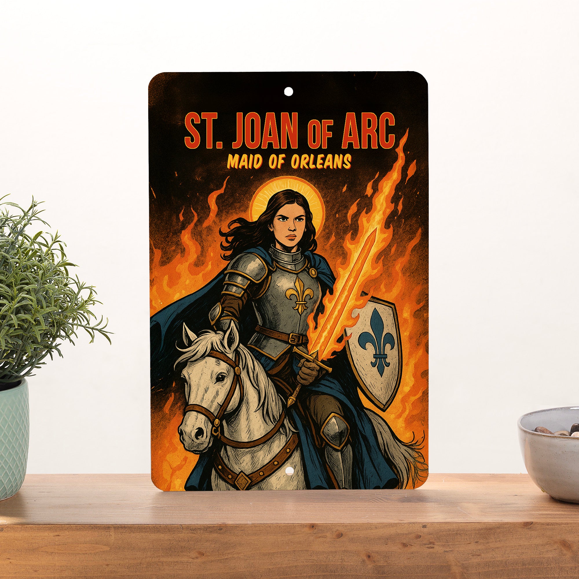 St. Joan of Arc Superhero Tin Sign