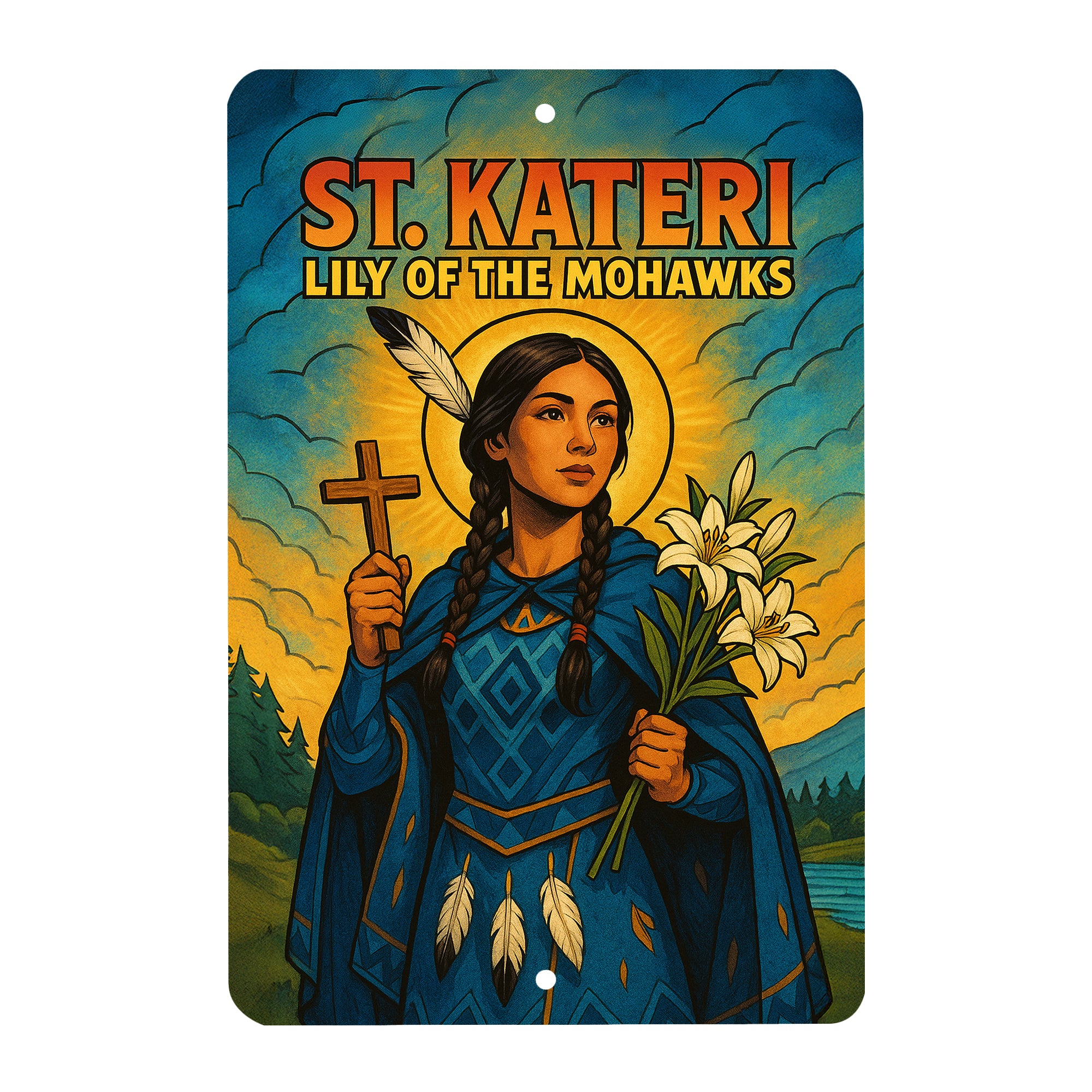 St. Kateri Superhero Tin Sign