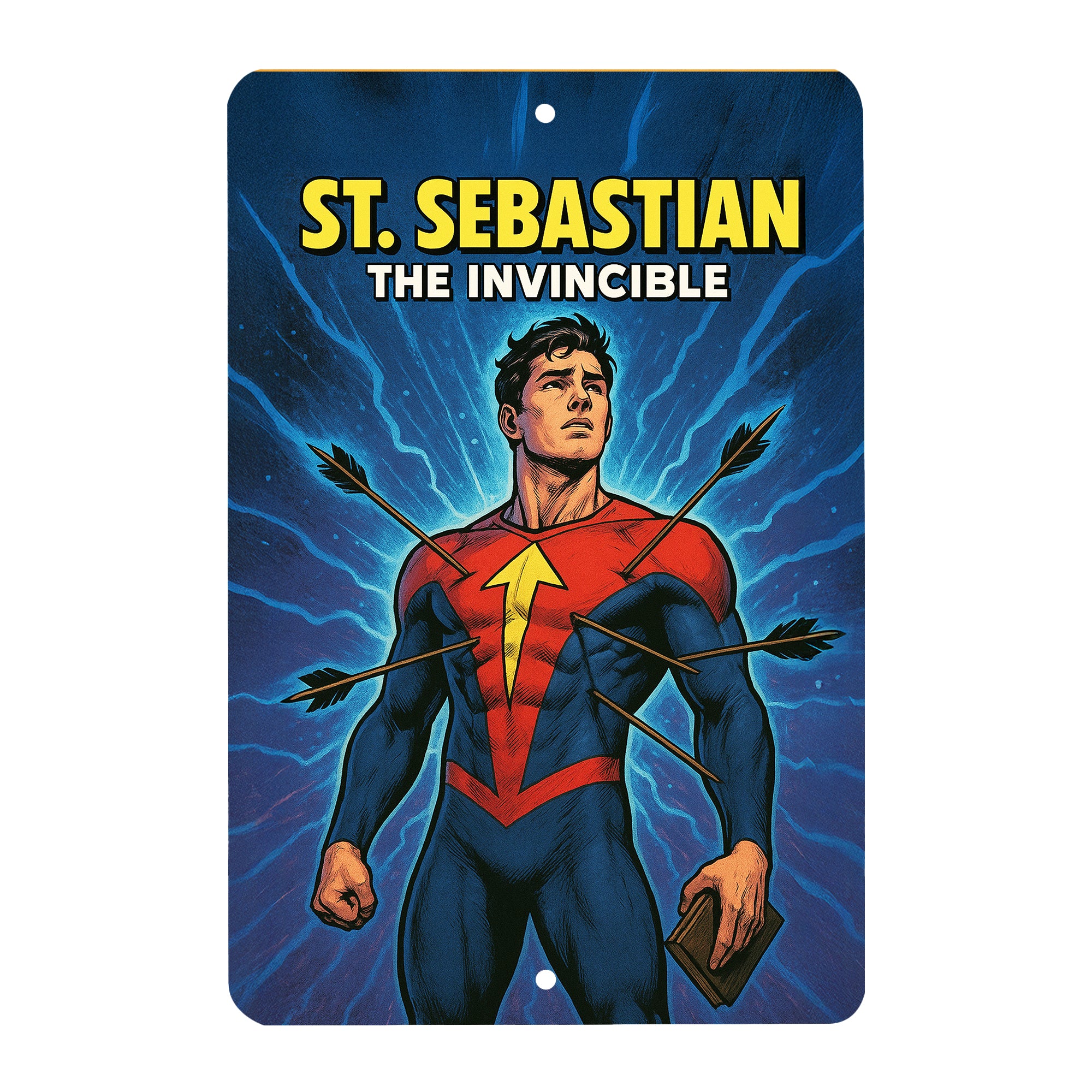 St. Sebastian Superhero Tin Sign