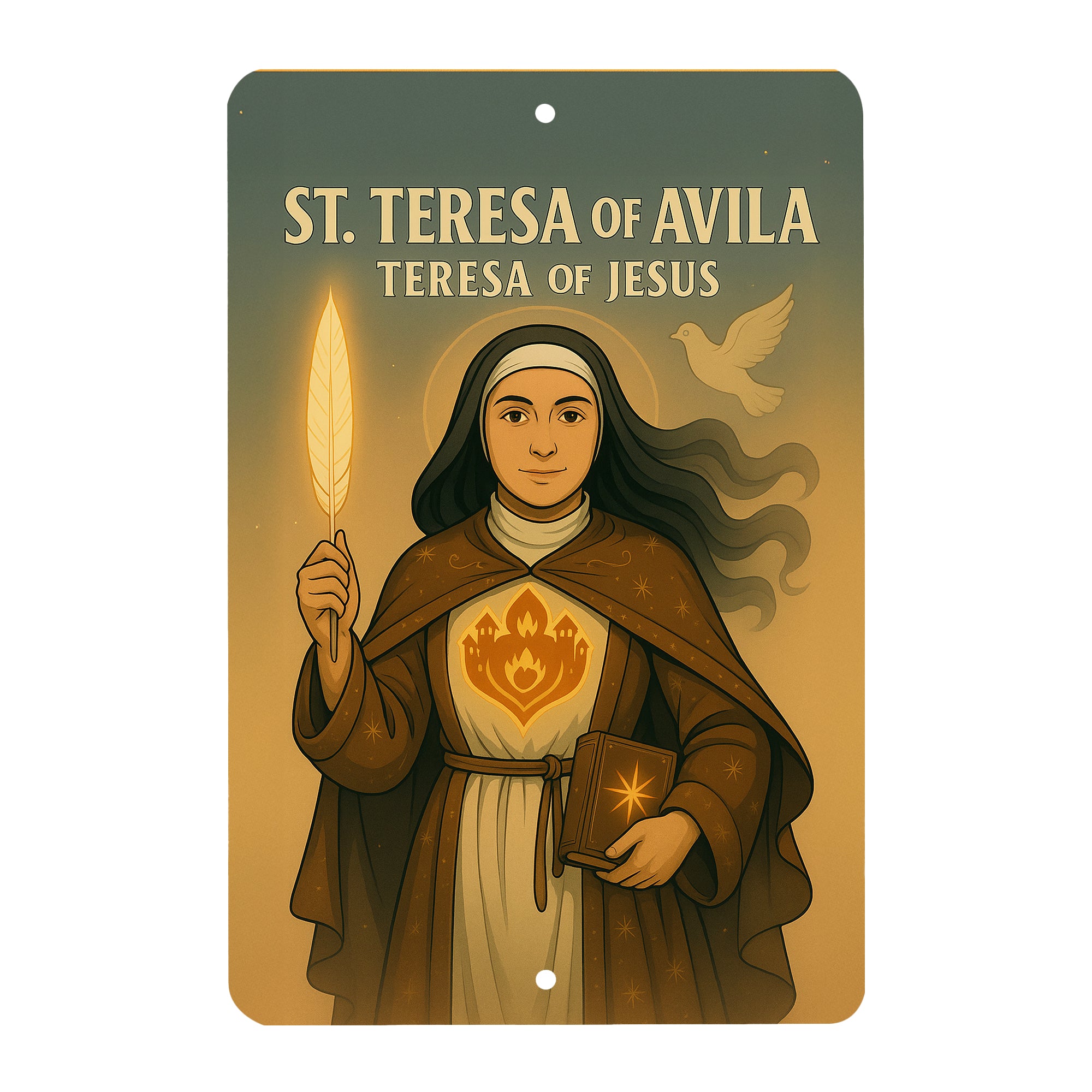 St. Teresa Avila Superhero Tin Sign