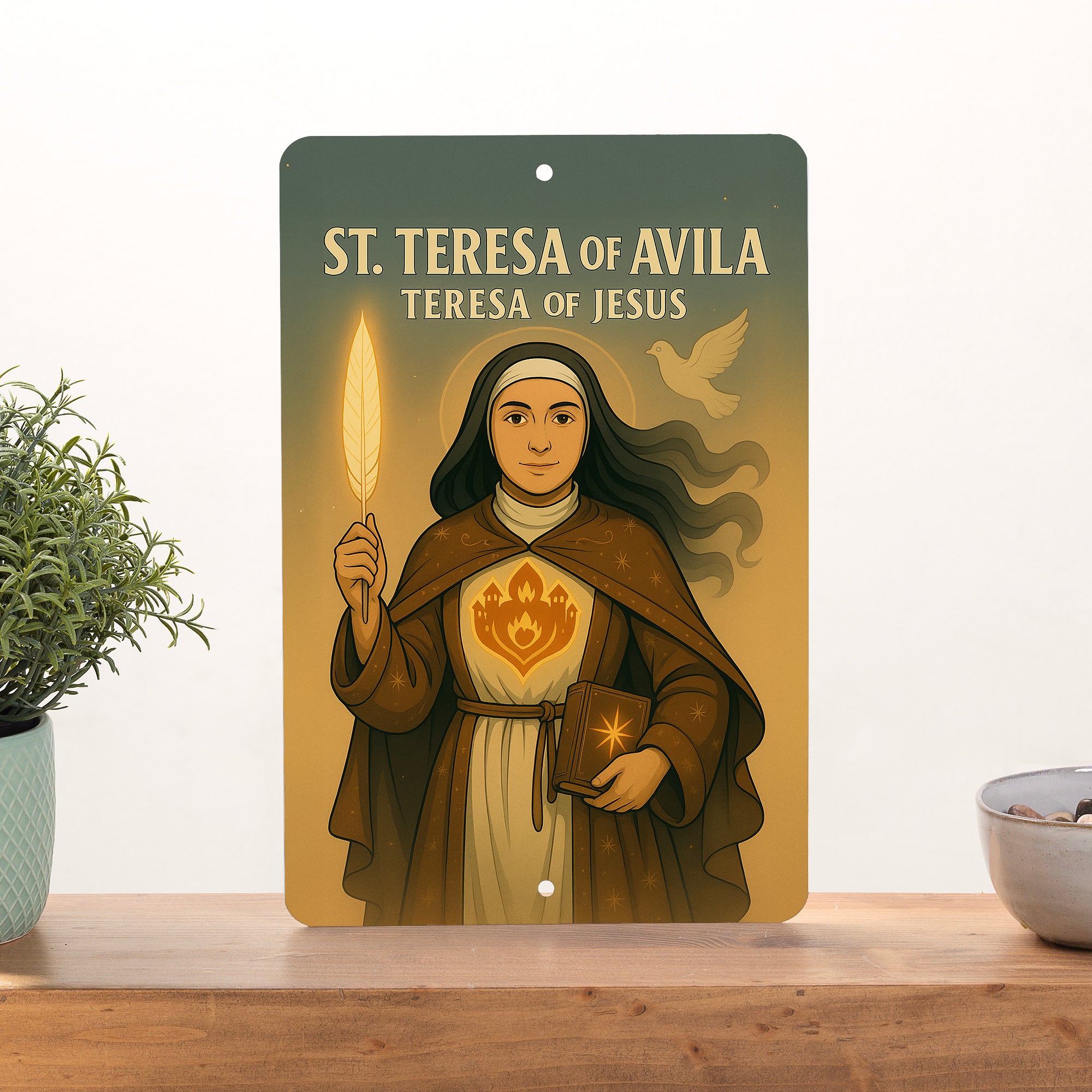 St. Teresa Avila Superhero Tin Sign