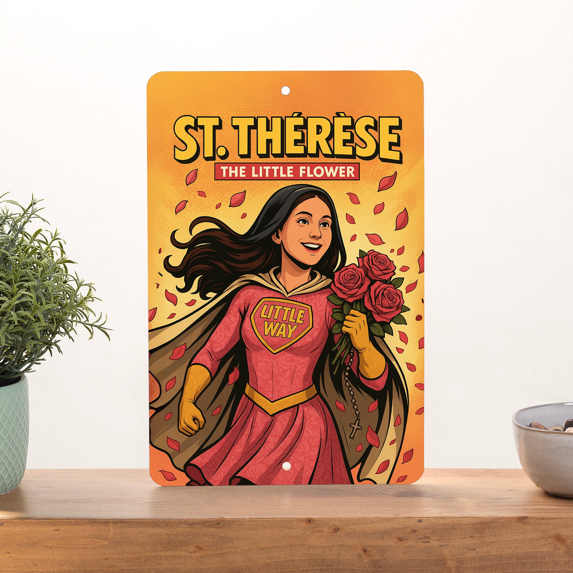 St. Thérèse Superhero Tin Sign