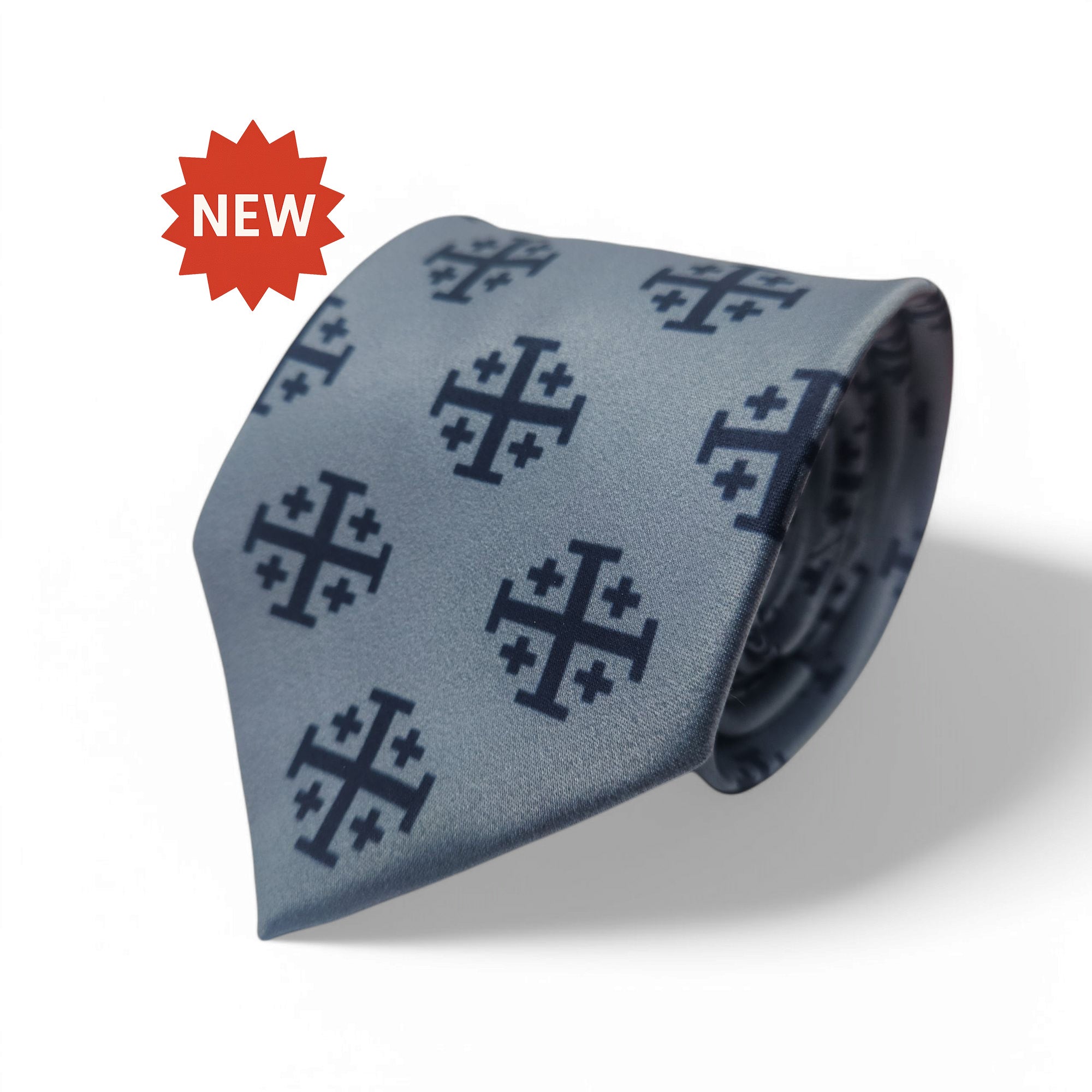 Blue Jerusalem Cross Necktie