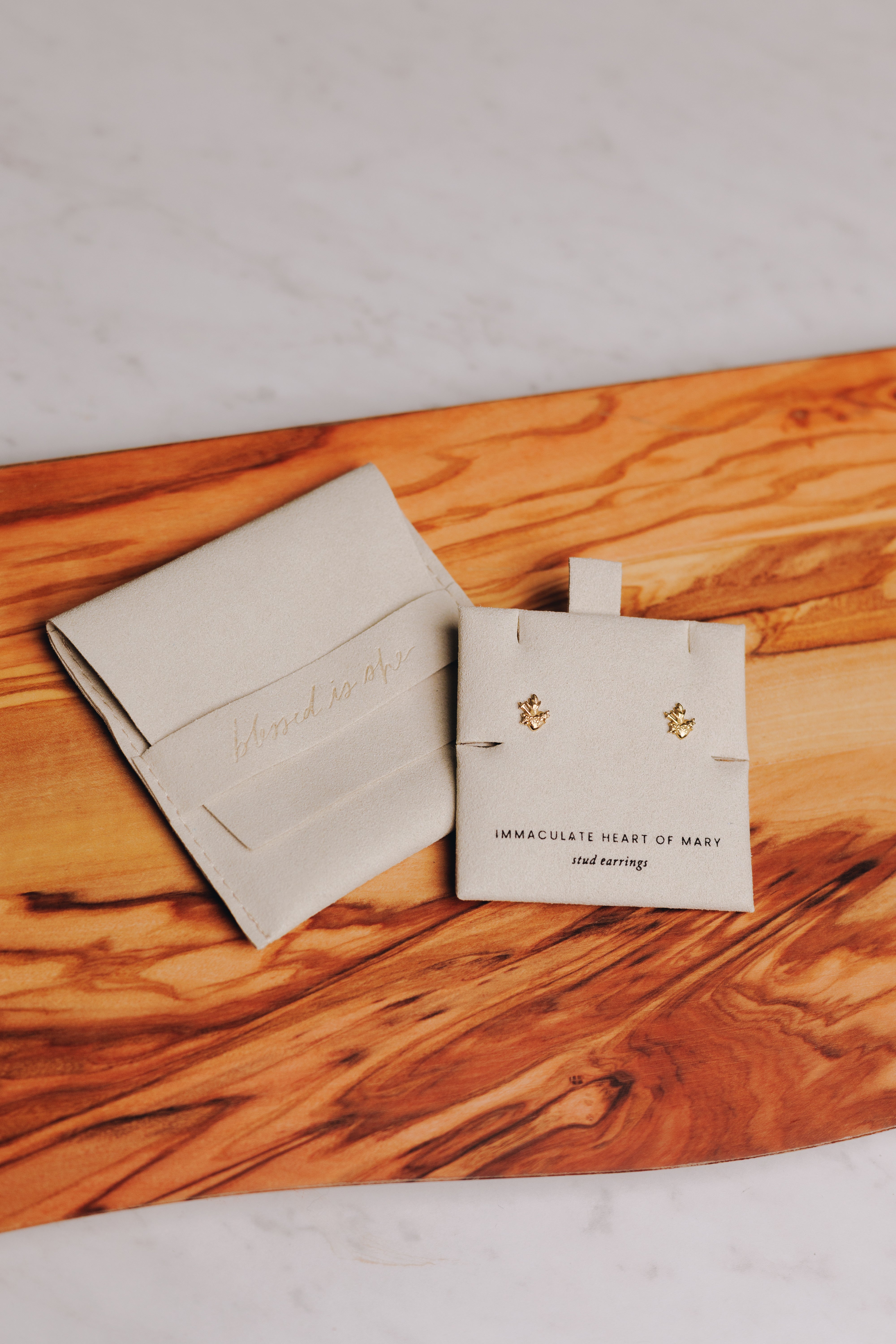 Immaculate Heart of Mary Stud Earrings