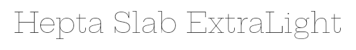 Preview of the font Hepta slab extralight