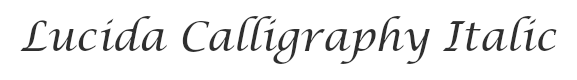 Preview of the font Lucida calligraphy italic