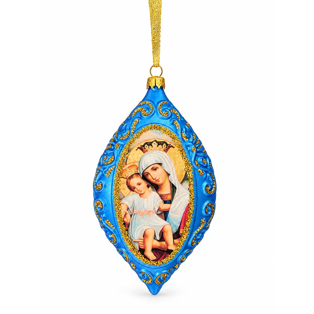 Russian Madonna and Child Icon Ornament