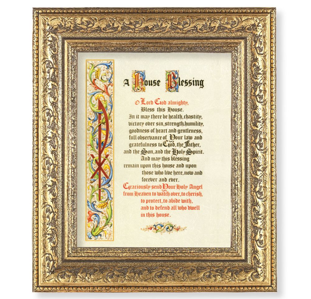 House Blessing Prayer Gold Framed Art - 8" x 10"