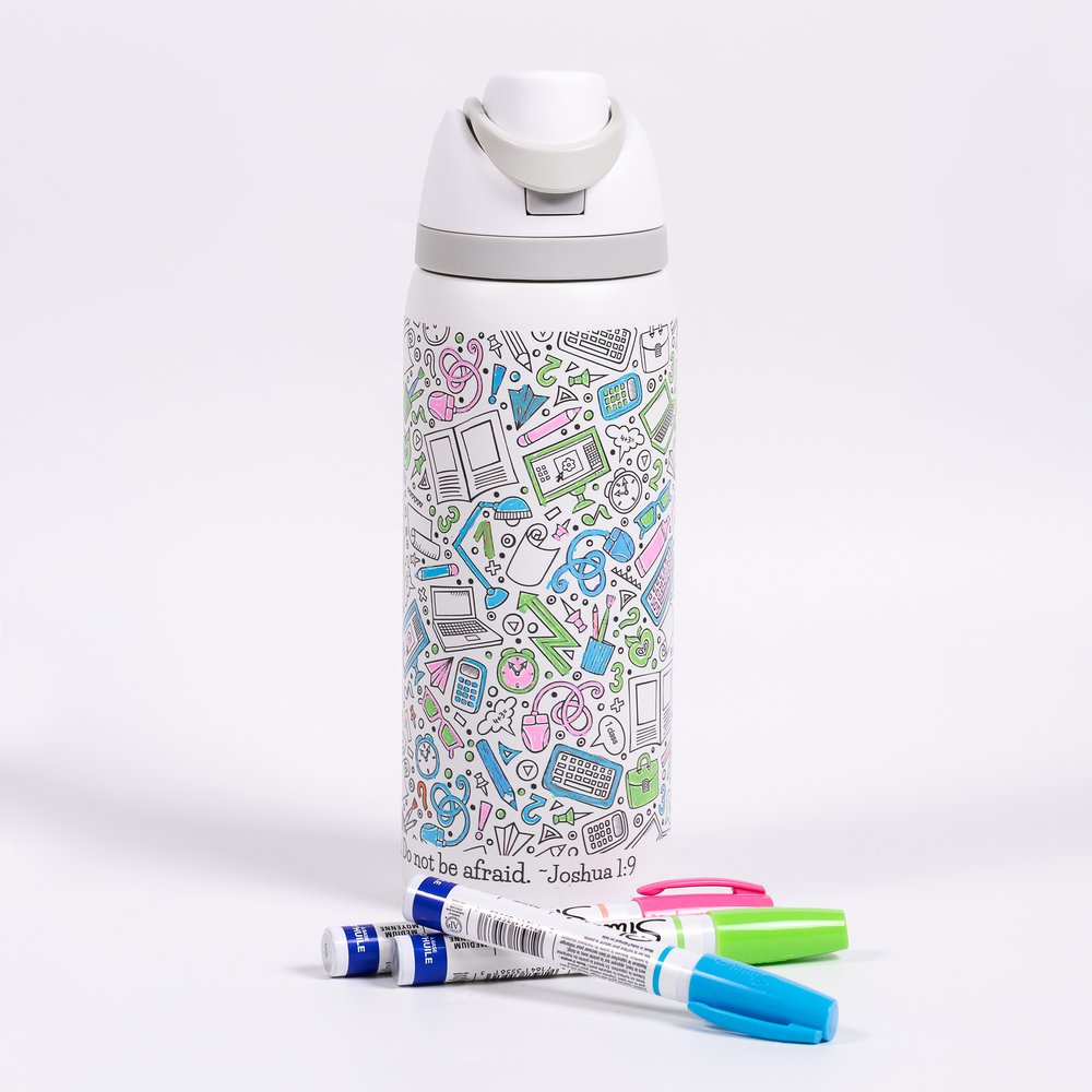 Personalized Color-Your-Own Strong & Courageous Water Bottle