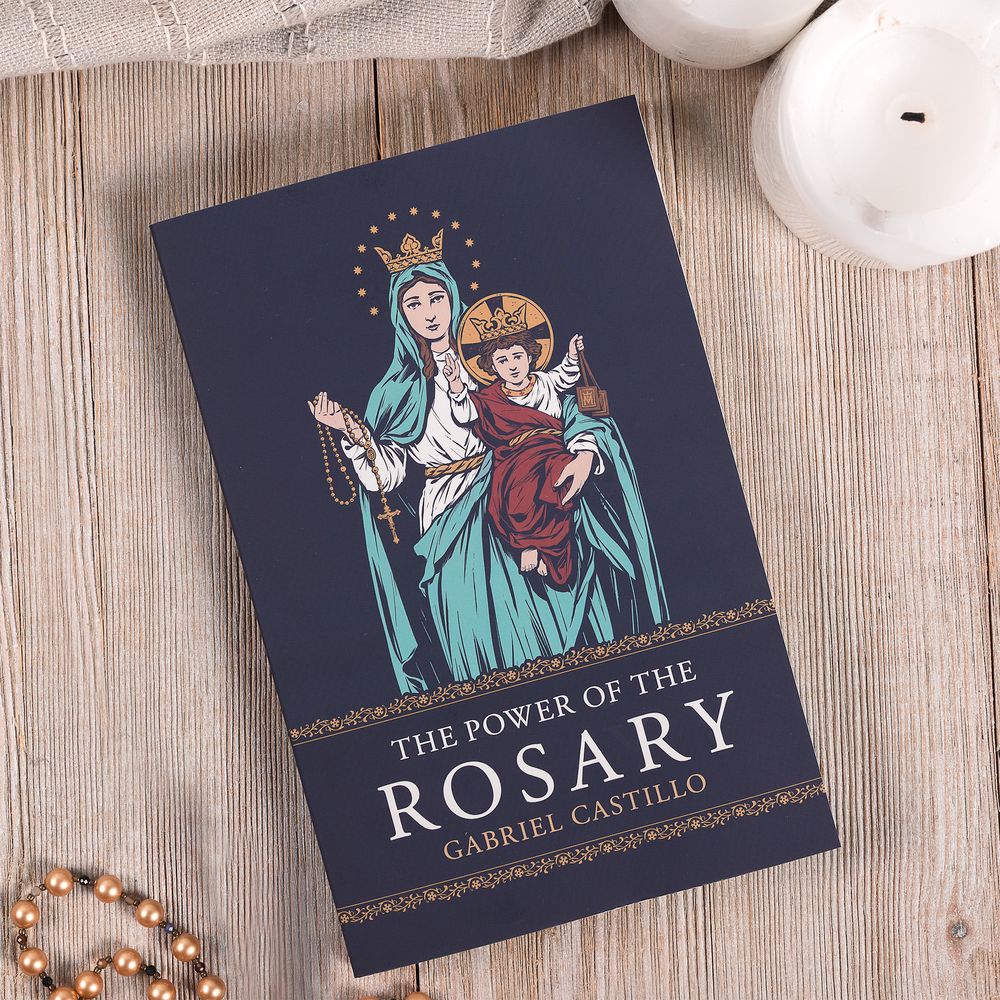 The Power of the Rosary Book & Personalized Three Hearts Rosary Box Gift Set