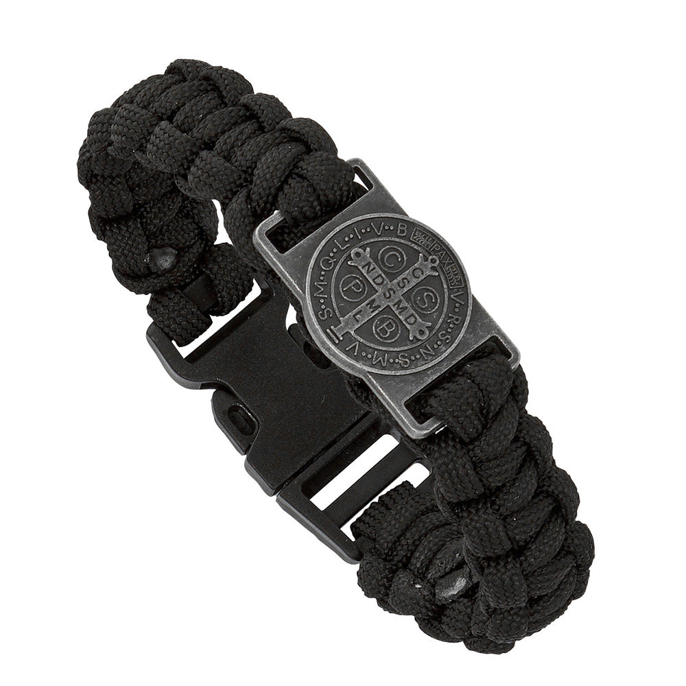 Paracord Benedict Medal Bracelet with Buckle
