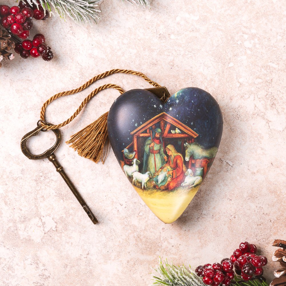 O Holy Night Art Heart Nativity Ornament