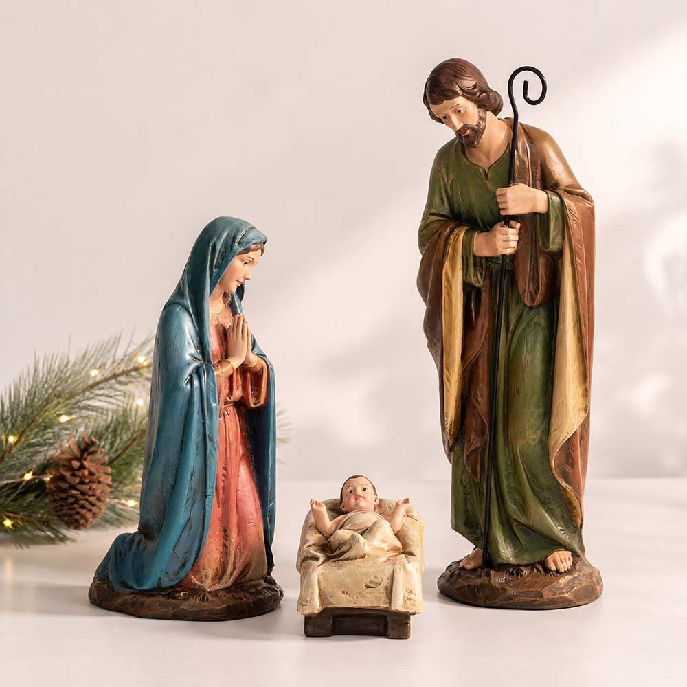 Traditoinal Three-Piece Nativity Scene - 16"