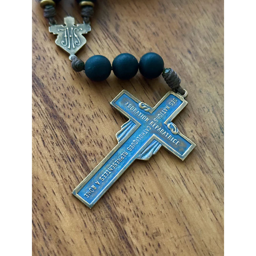 Handcrafted Matte Black Holy Face of Jesus Chaplet