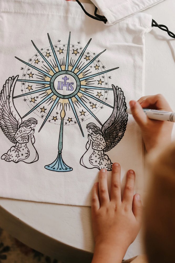 Colorable Monstrance Drawstring Bag