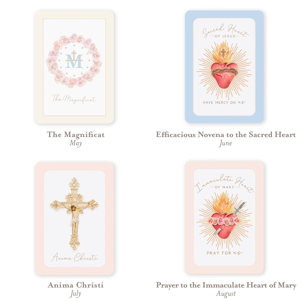 Catholic Monthly Devotions Prayer Card Bundle (12 Cards)