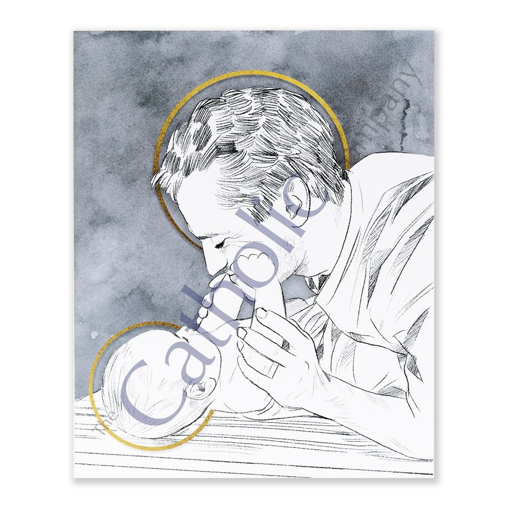 St. Joseph & Jesus at Play Unframed Print - 8" x 10"