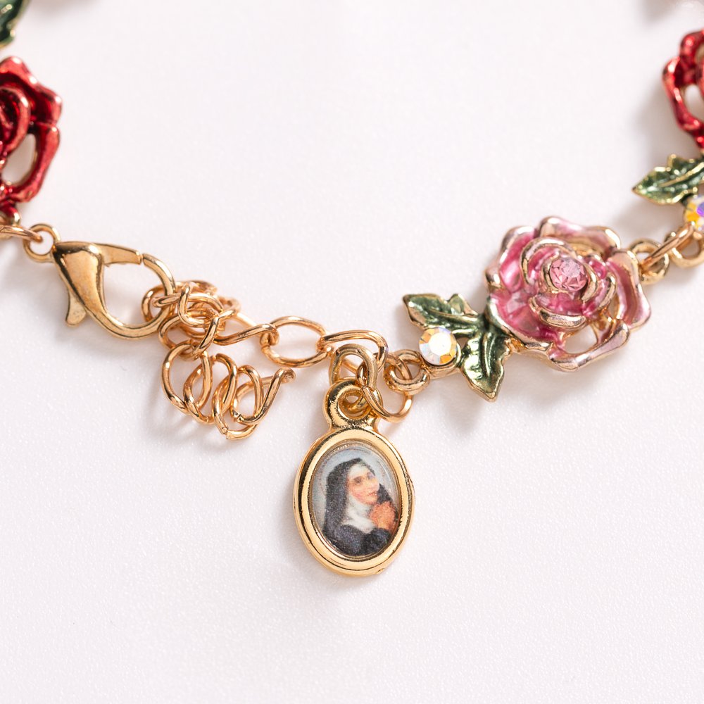 Pink & Red Roses of St. Thérèse Bracelet
