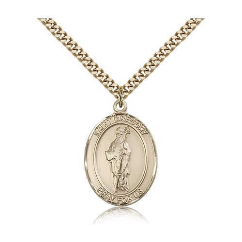 14kt Gold Filled St. Gregory the Great Pendant w/ chain