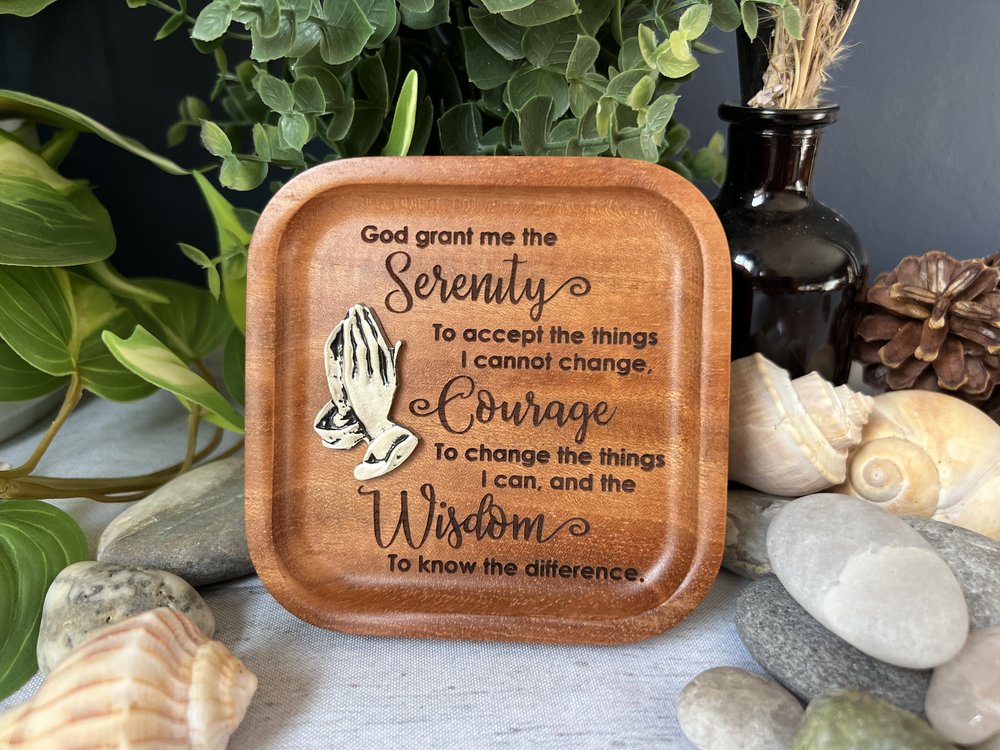 Serenity Prayer Cedar Trinket Dish