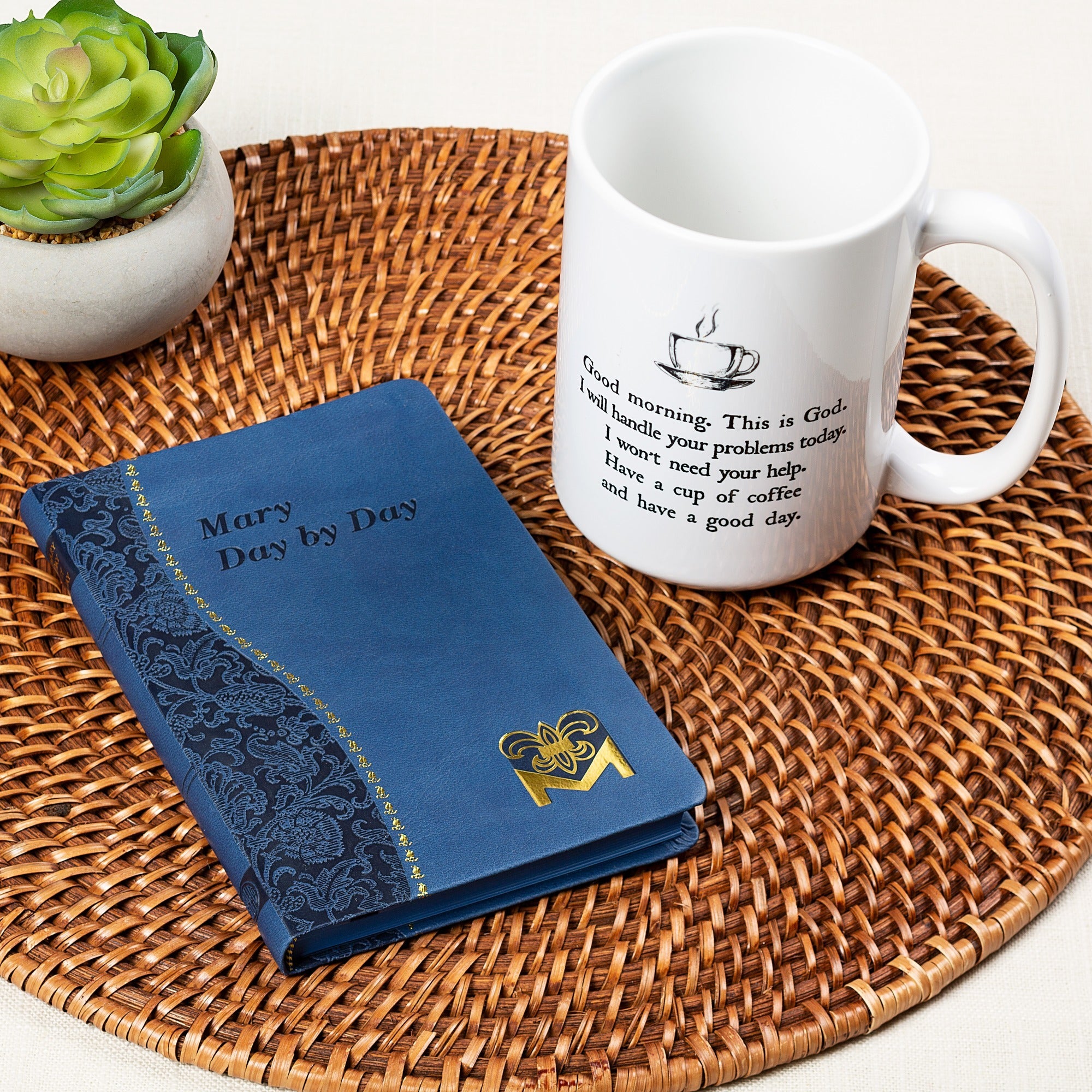Mary Day by Day Book & Good Morning from God White Mug - Gift Set
