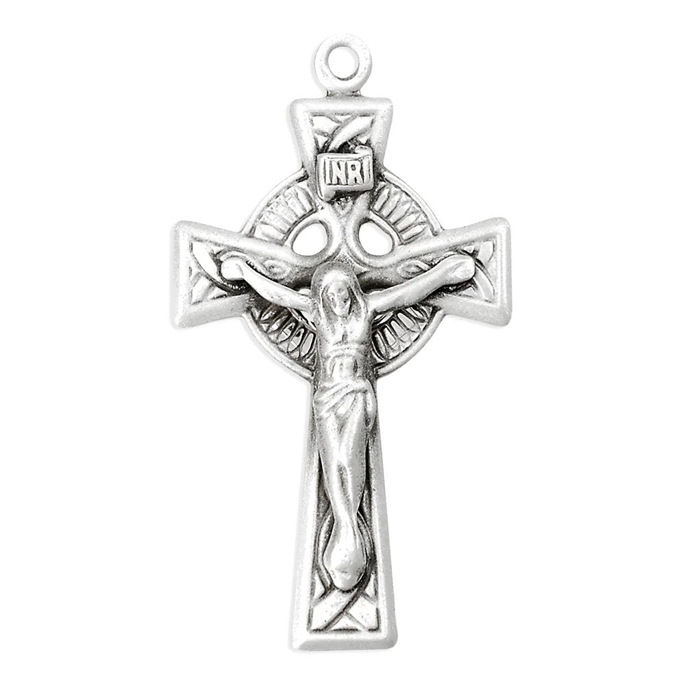 Sterling Silver Irish Celtic Crucifix Necklace