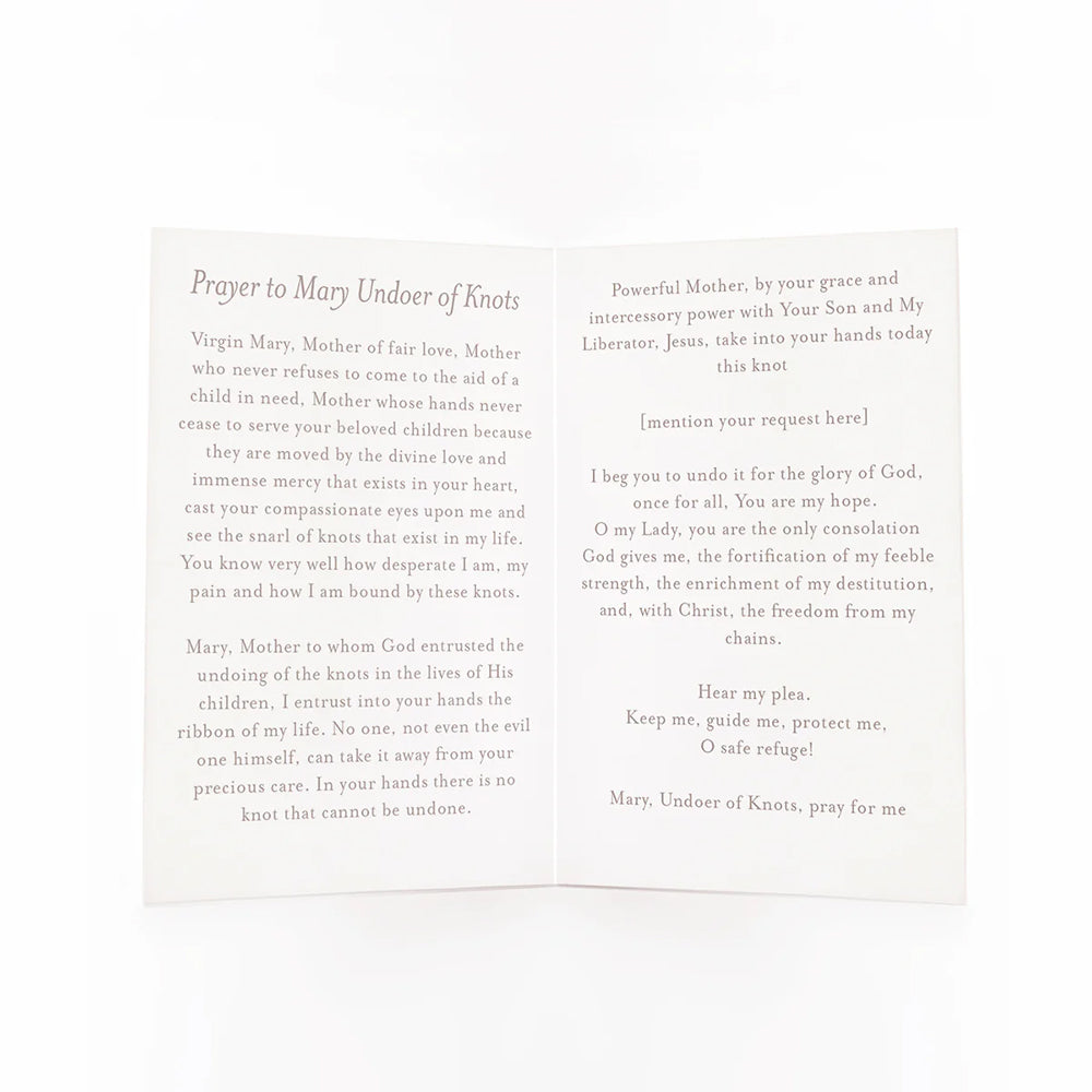 Mary Undoer of Knots Folded Prayer Card
