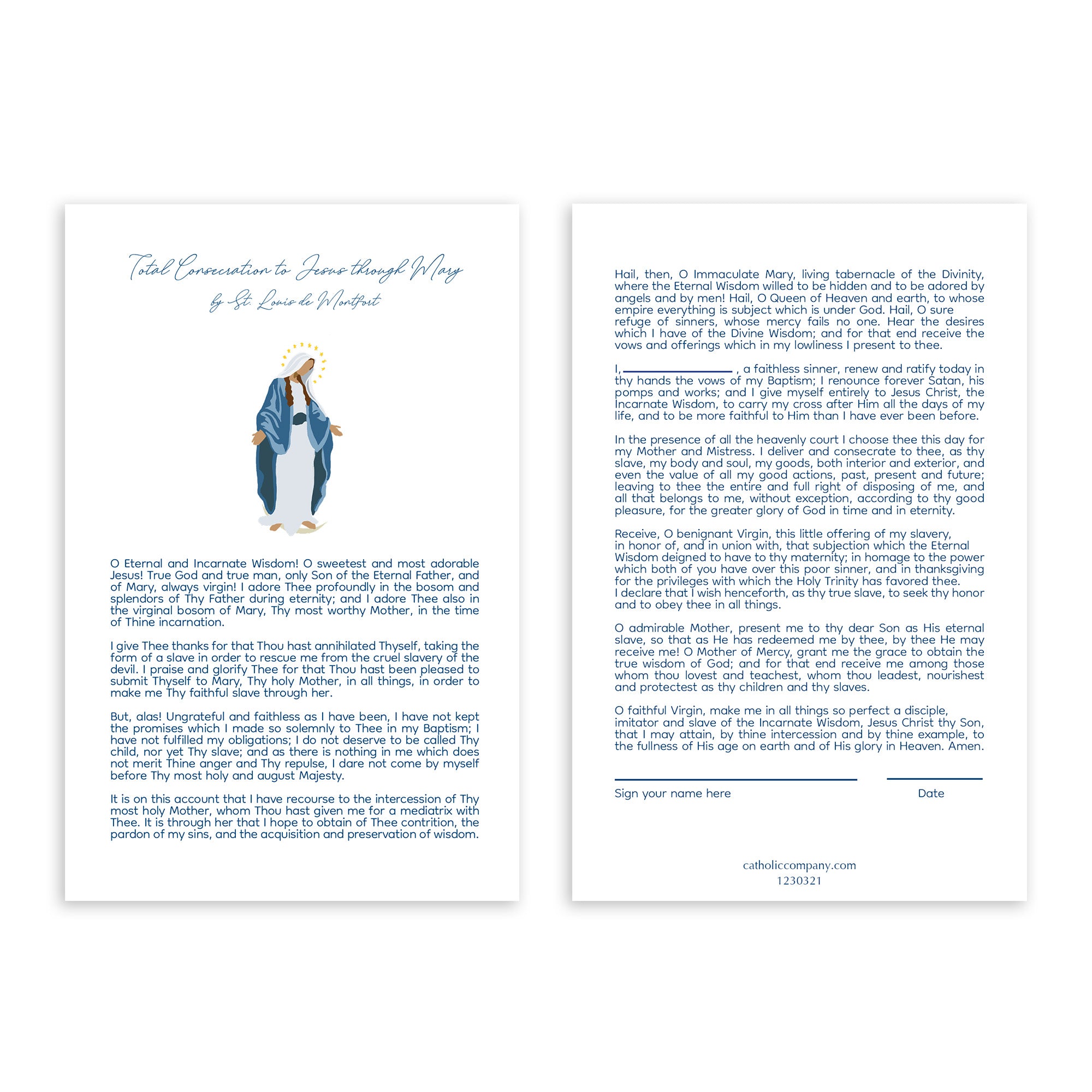 Marian Consecration Prayer Card