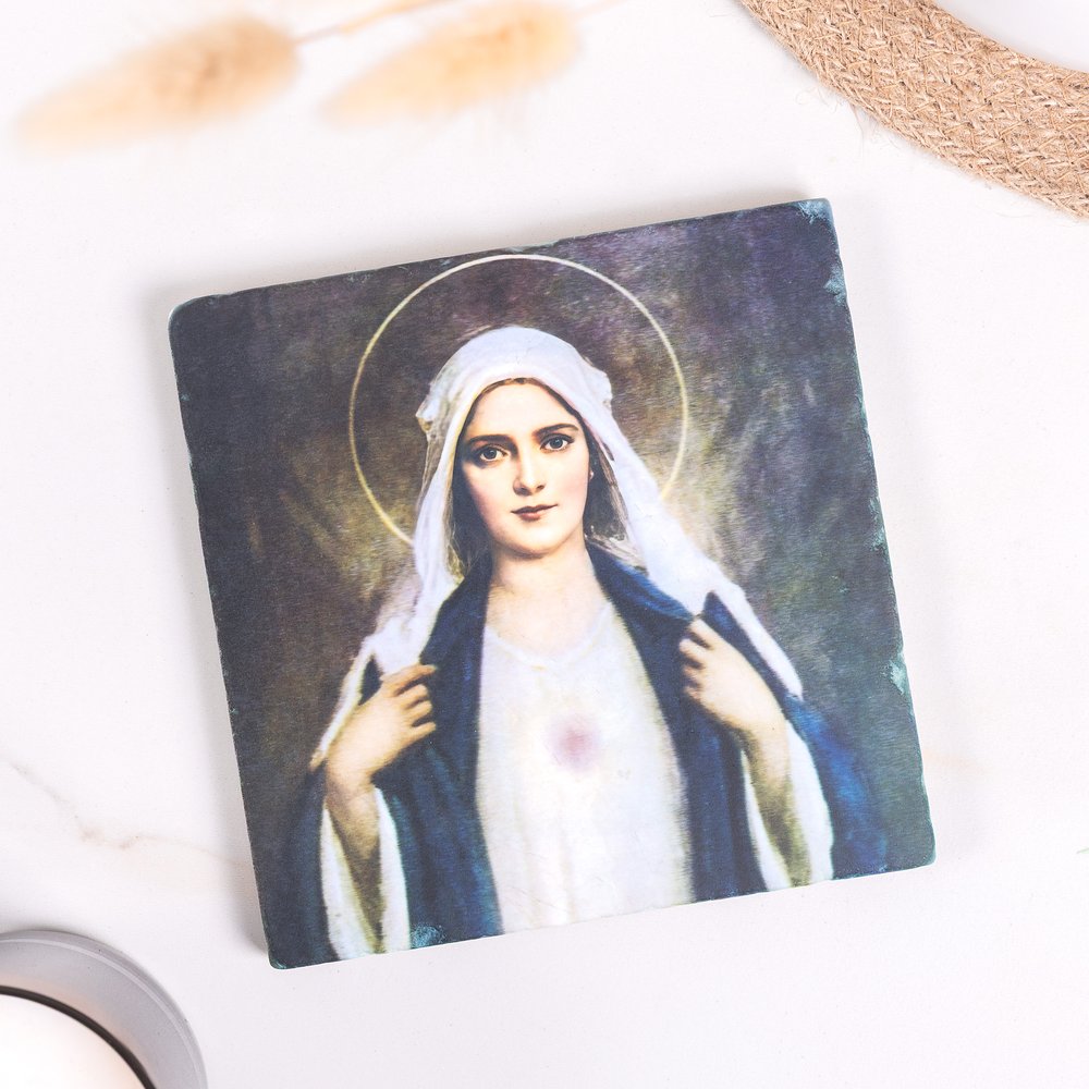 Chambers Immaculate Heart of Mary Tumbled Stone Tile - 6" x 6"