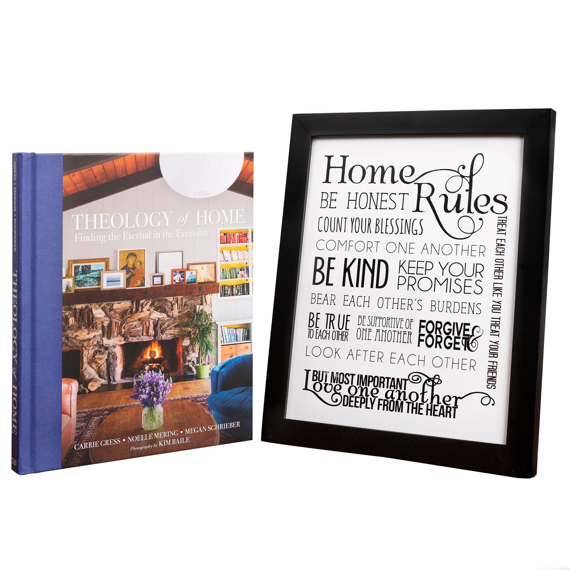 Theology Of Home and Home Rules Contemporary Print (Gift Set)