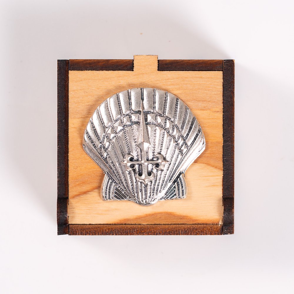 Scallop Shell Wood Rosary & Rosary Keepsake Box