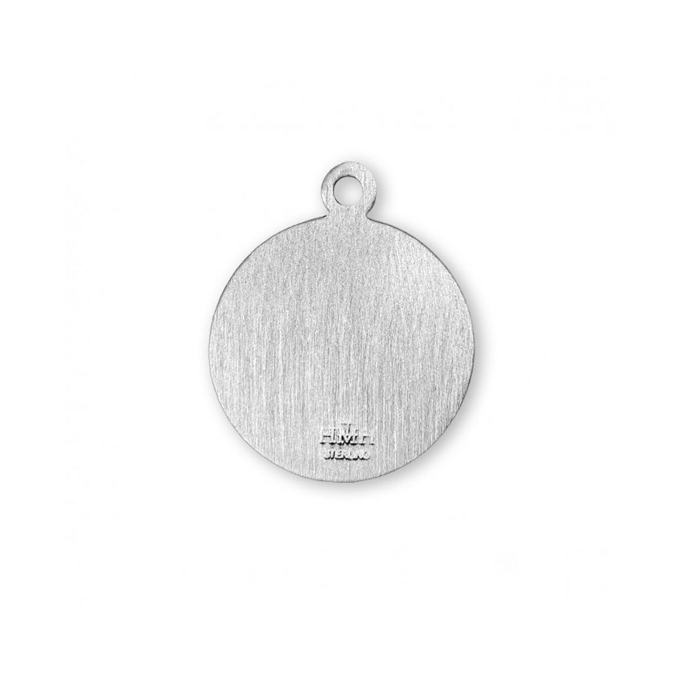Round Sterling Silver St. Monica Medal Necklace - 18"