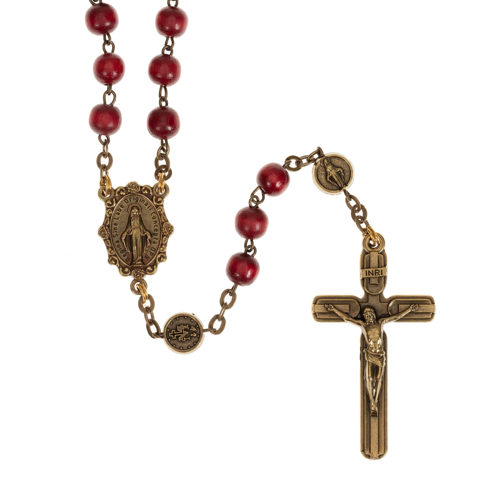 Miraculous Medal Crimson Rosary